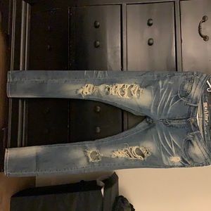 Low Rise Ripped Jeans